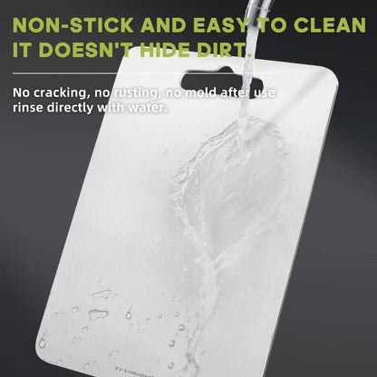 Food Grade Pure Titanium Cutting Board - Antibacterial Odorless, Knife-Safe Non-Stick for Daily Meal Prep
